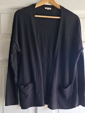 GAP Black Petite Knit Top Silk Cotton